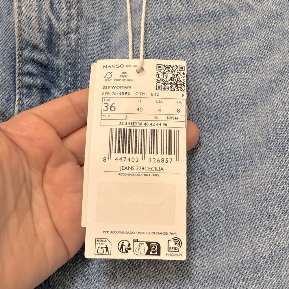 NWT MANGO High Waist Straight Leg Jeans - Picture 12 of 14